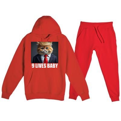 Cat Trump 9 Lives Baby Premium Hooded Sweatsuit Set