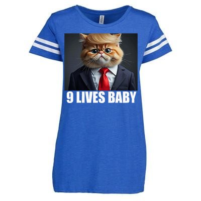 Cat Trump 9 Lives Baby Enza Ladies Jersey Football T-Shirt