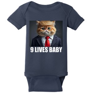 Cat Trump 9 Lives Baby Baby Bodysuit