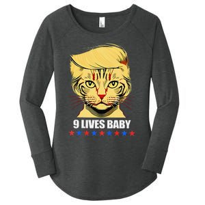 Cat Trump 9 Lives Baby Women's Perfect Tri Tunic Long Sleeve Shirt