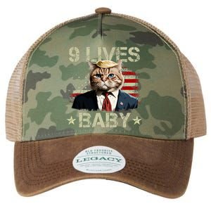 Cat Trump 9 Lives Baby Funny Trump Cat 9 Lives Baby Legacy Tie Dye Trucker Hat