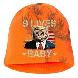 Cat Trump 9 Lives Baby Funny Trump Cat 9 Lives Baby Kati - Camo Knit Beanie