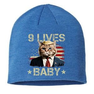 Cat Trump 9 Lives Baby Funny Trump Cat 9 Lives Baby Sustainable Beanie