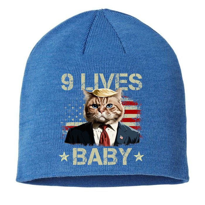 Cat Trump 9 Lives Baby Funny Trump Cat 9 Lives Baby Sustainable Beanie