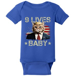 Cat Trump 9 Lives Baby Funny Trump Cat 9 Lives Baby Baby Bodysuit