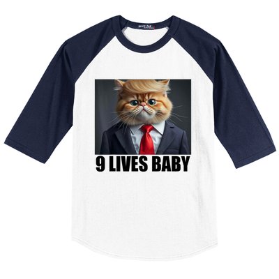 Cat Trump 9 Lives Baby Baseball Sleeve Shirt