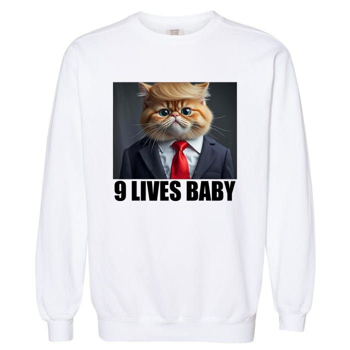 Cat Trump 9 Lives Baby Garment-Dyed Sweatshirt