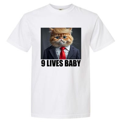 Cat Trump 9 Lives Baby Garment-Dyed Heavyweight T-Shirt