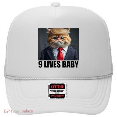 Cat Trump 9 Lives Baby High Crown Mesh Back Trucker Hat