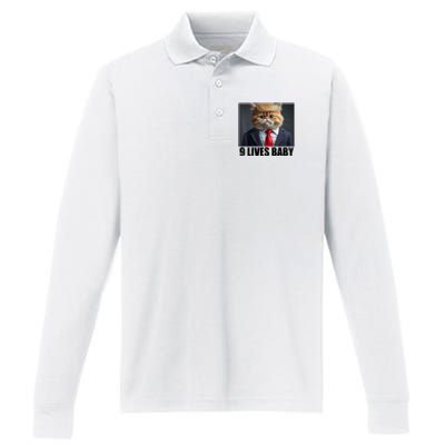 Cat Trump 9 Lives Baby Performance Long Sleeve Polo