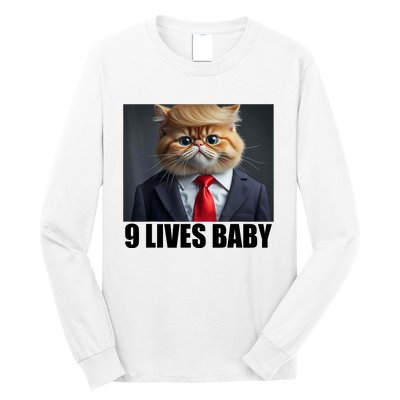 Cat Trump 9 Lives Baby Long Sleeve Shirt