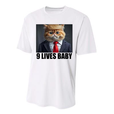 Cat Trump 9 Lives Baby Performance Sprint T-Shirt