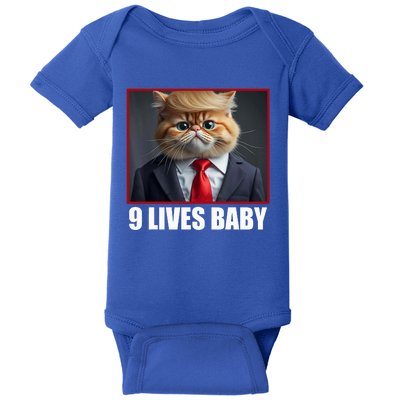 Cat Trump 9 Lives Baby Baby Bodysuit