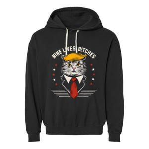 Cat Trump 9 Lives Garment-Dyed Fleece Hoodie