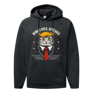 Cat Trump 9 Lives Performance Fleece Hoodie