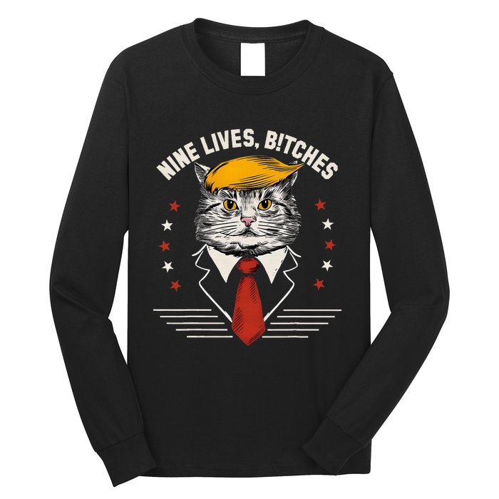 Cat Trump 9 Lives Long Sleeve Shirt