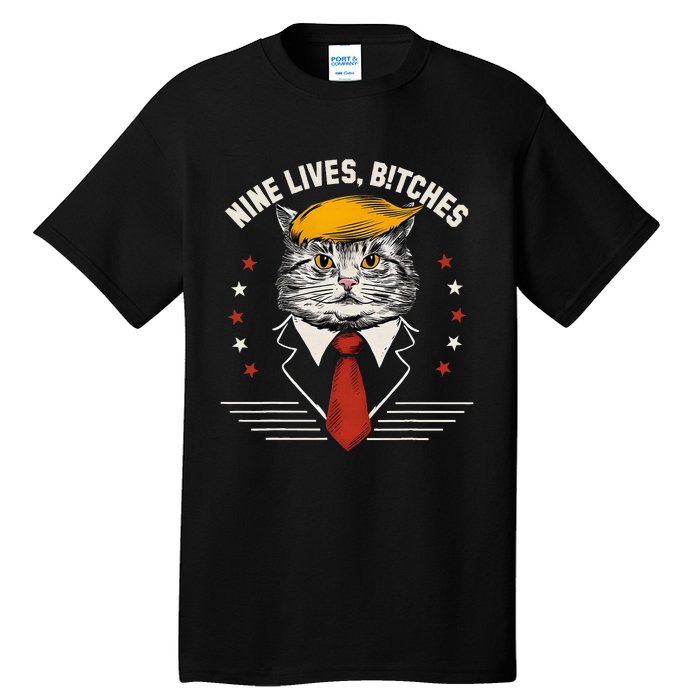 Cat Trump 9 Lives Tall T-Shirt