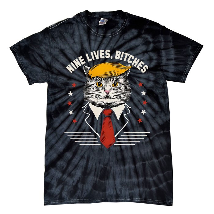 Cat Trump 9 Lives Tie-Dye T-Shirt