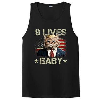 Cat Trump 9 Lives Baby Funny Trump Cat 9 Lives Baby PosiCharge Competitor Tank