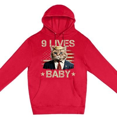 Cat Trump 9 Lives Baby Funny Trump Cat 9 Lives Baby Premium Pullover Hoodie