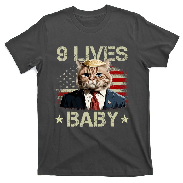 Cat Trump 9 Lives Baby Funny Trump Cat 9 Lives Baby T-Shirt