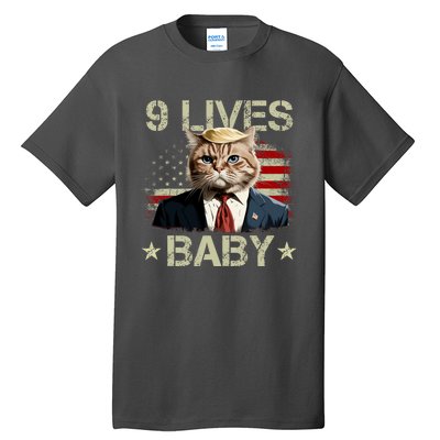 Cat Trump 9 Lives Baby Funny Trump Cat 9 Lives Baby Tall T-Shirt