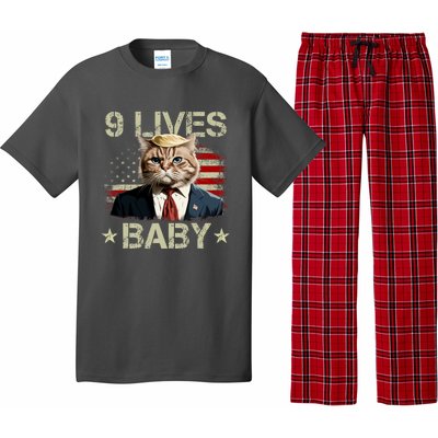 Cat Trump 9 Lives Baby Funny Trump Cat 9 Lives Baby Pajama Set