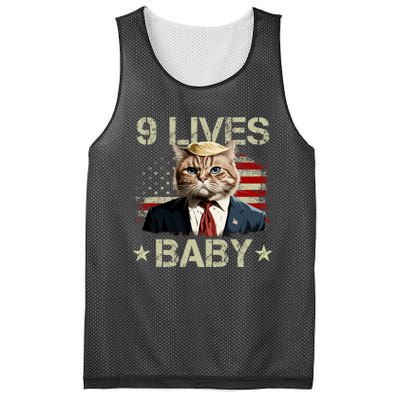 Cat Trump 9 Lives Baby Funny Trump Cat 9 Lives Baby Mesh Reversible Basketball Jersey Tank