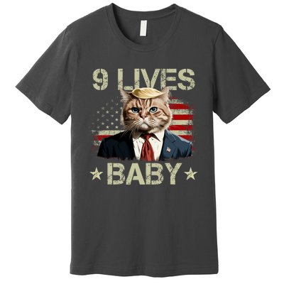 Cat Trump 9 Lives Baby Funny Trump Cat 9 Lives Baby Premium T-Shirt