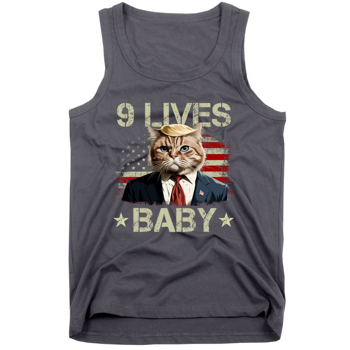 Cat Trump 9 Lives Baby Funny Trump Cat 9 Lives Baby Tank Top