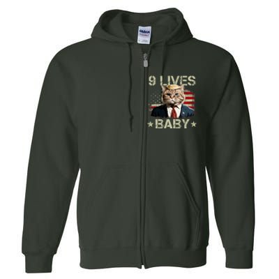 Cat Trump 9 Lives Baby Funny Trump Cat 9 Lives Baby Full Zip Hoodie