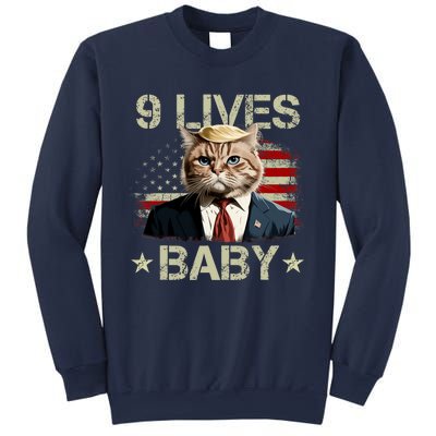 Cat Trump 9 Lives Baby Funny Trump Cat 9 Lives Baby Sweatshirt