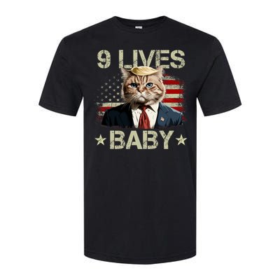 Cat Trump 9 Lives Baby Funny Trump Cat 9 Lives Baby Softstyle CVC T-Shirt