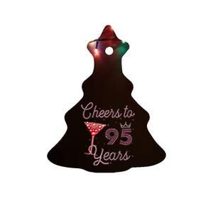 Cheers To 95 Years 95th Birthday Present 95 Years Old Bday Ceramic Tree Ornament