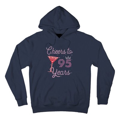 Cheers To 95 Years 95th Birthday Present 95 Years Old Bday Hoodie