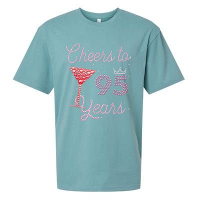 Cheers To 95 Years 95th Birthday Present 95 Years Old Bday Sueded Cloud Jersey T-Shirt