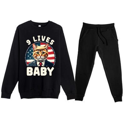 Cat Trump 9 Lives Premium Crewneck Sweatsuit Set