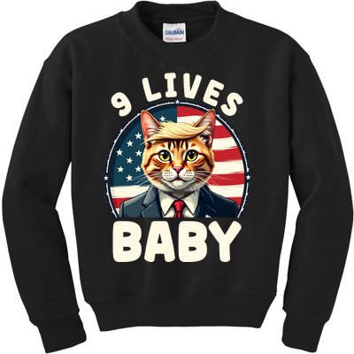 Cat Trump 9 Lives Kids Sweatshirt