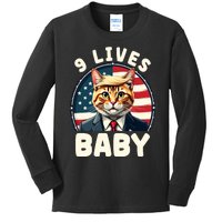 Cat Trump 9 Lives Kids Long Sleeve Shirt