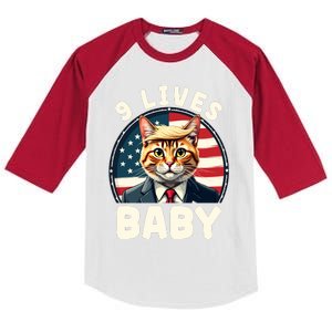 Cat Trump 9 Lives Kids Colorblock Raglan Jersey