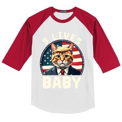 Cat Trump 9 Lives Kids Colorblock Raglan Jersey