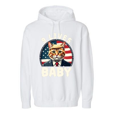 Cat Trump 9 Lives Garment-Dyed Fleece Hoodie