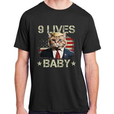 Cat Trump 9 Lives Baby Funny Trump Cat 9 Lives Baby Adult ChromaSoft Performance T-Shirt