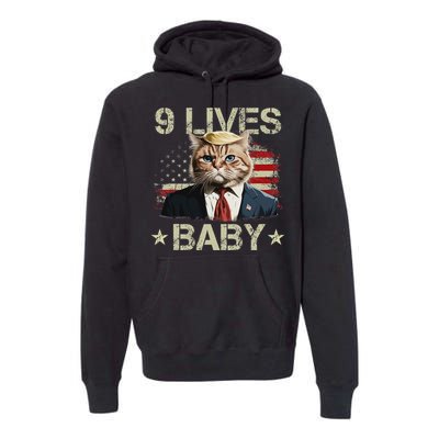 Cat Trump 9 Lives Baby Funny Trump Cat 9 Lives Baby Premium Hoodie