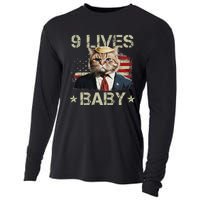 Cat Trump 9 Lives Baby Funny Trump Cat 9 Lives Baby Cooling Performance Long Sleeve Crew