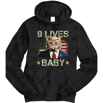 Cat Trump 9 Lives Baby Funny Trump Cat 9 Lives Baby Tie Dye Hoodie