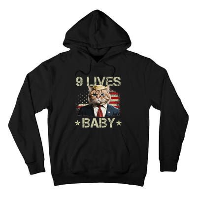 Cat Trump 9 Lives Baby Funny Trump Cat 9 Lives Baby Tall Hoodie