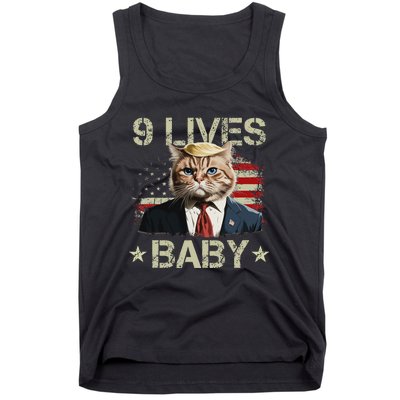 Cat Trump 9 Lives Baby Funny Trump Cat 9 Lives Baby Tank Top