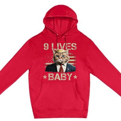 Cat Trump 9 Lives Baby Funny Trump Cat 9 Lives Baby Premium Pullover Hoodie