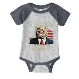 Cat Trump 9 Lives Baby Funny Trump Cat 9 Lives Baby Infant Baby Jersey Bodysuit